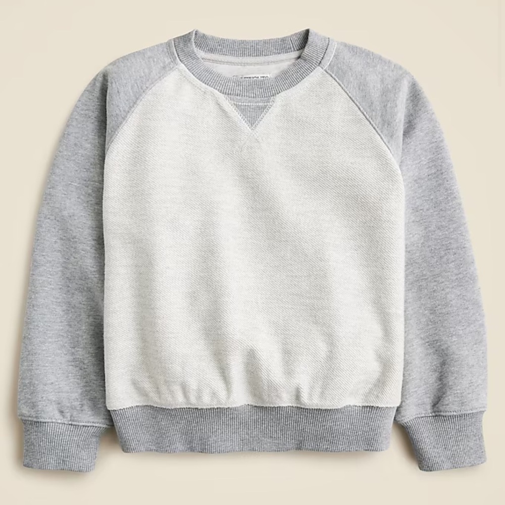 KID by Crewcuts heathered colorblock crewneck sweatshirt
